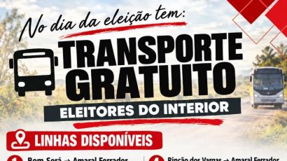 NO DIA DA ELEIÇÃO TEM TRANSPORTE GRATUÍTO  (04/10/2026)
